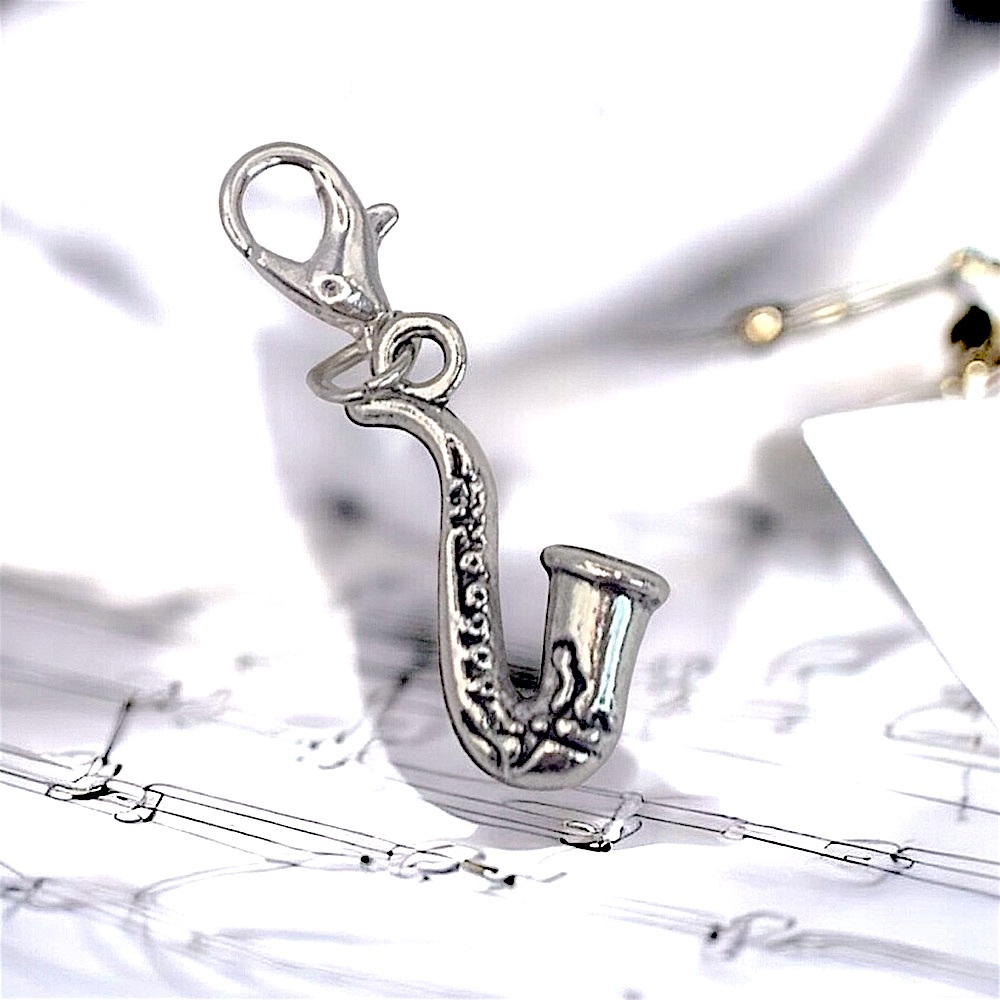 Silver Saxophone Charm - Picture 2 of 3